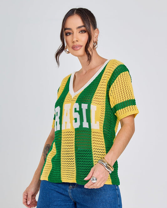 Blusa Tricot Brasil — Brazilcore 2026 🇧🇷